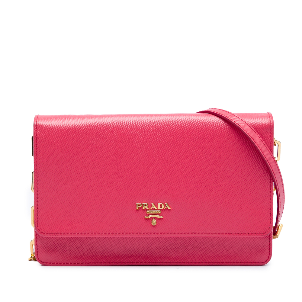 Pre-Loved Prada Saffiano Wallet on Chain